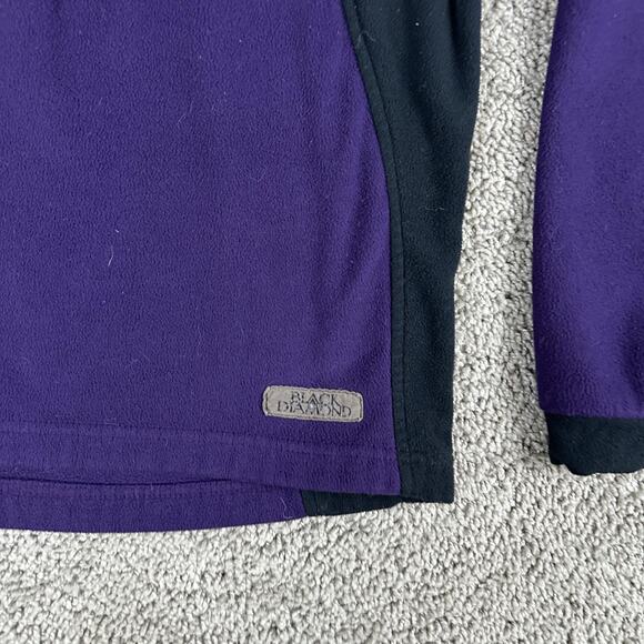 Black Diamond Fleece Pullover Womens Medium Purple Black Quarter Zip Made USA - Picture 3 of 12